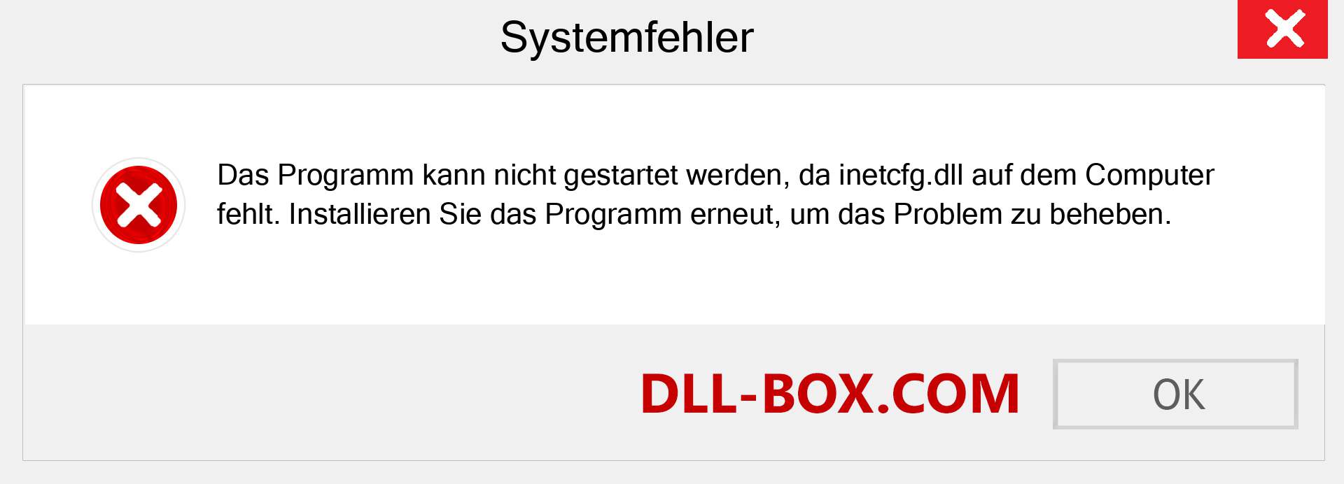 inetcfg.dll-Datei fehlt?. Download für Windows 7, 8, 10 - Fix inetcfg dll Missing Error unter Windows, Fotos, Bildern